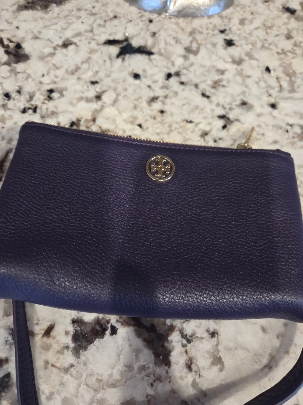 Tory Burch Purple Leather Crossbody & Purple Patent Leather Wallett